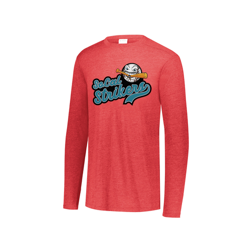 [FTLCUBRD-YS-LOGO1] Decker Youth Tri-Blend T-Shirt - Long Sleeve (Youth S, Red, Logo 1)